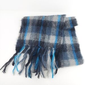 John Hanly Ireland Plaid Mohair Scarf